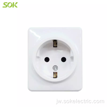 1Gang Schuko Outlet tanpa Shutter Surface Mounted sockets